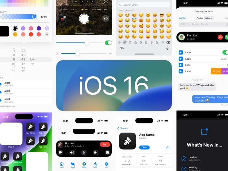 iOS 16 Free UI Kit for Figma