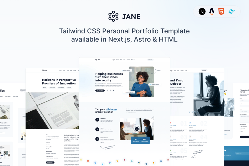 Jane - Tailwind CSS Personal Portfolio Template